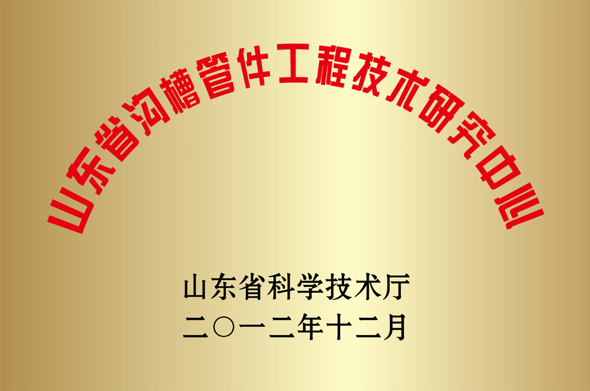 山(shān)東省溝(gou)槽管件(jiàn)工程技(jì)術研究(jiū)中心
